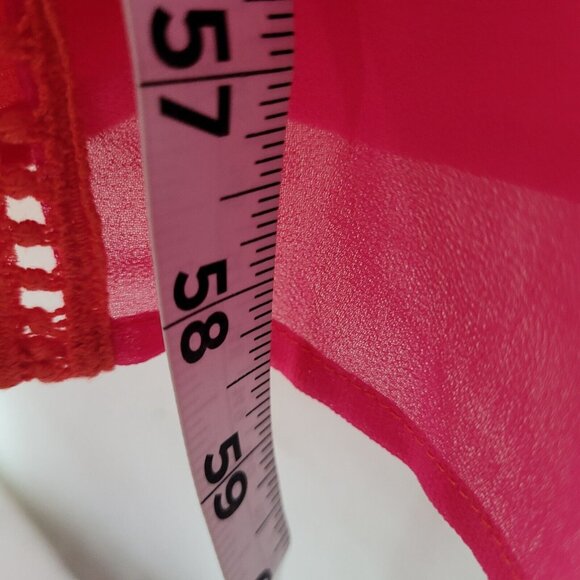 Gianni Bini Dress‎ Womens M Red Pink Colorblock Sheer Maxi Slit Back Sleeveless - Picture 11 of 14